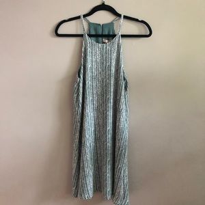 Teal summer dress with halter style neck